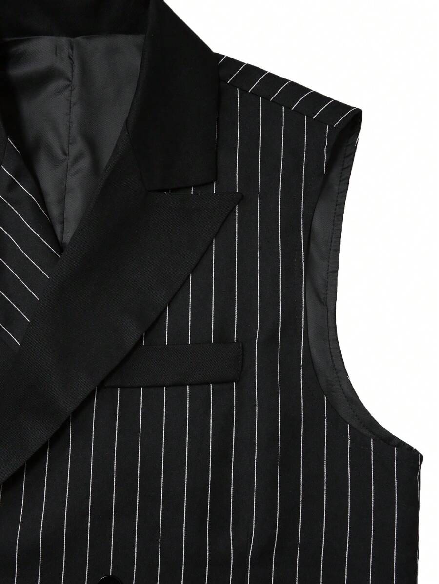 Men's Double-Breasted Suit Vest Slim Fit Sleeveless – Ranso