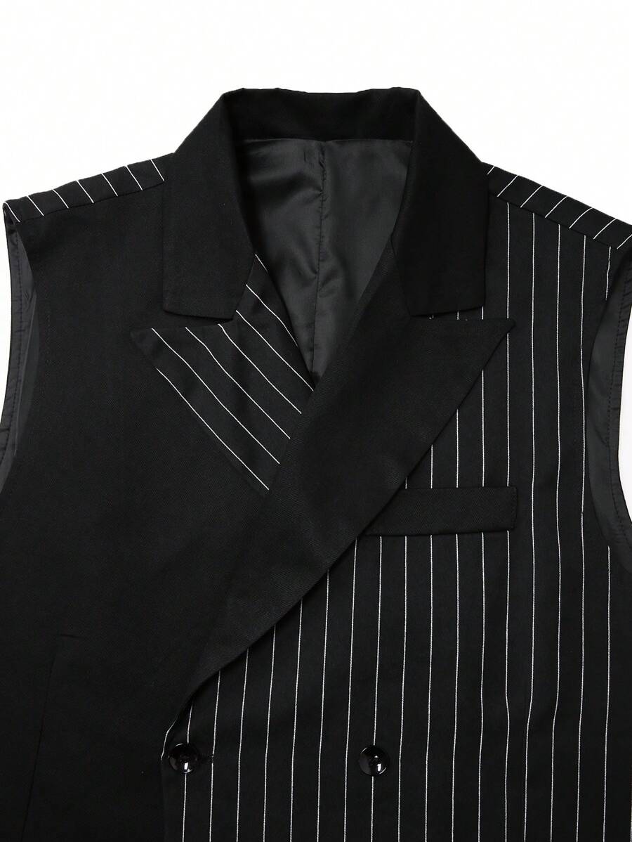 Men's Double-Breasted Suit Vest Slim Fit Sleeveless – Ranso
