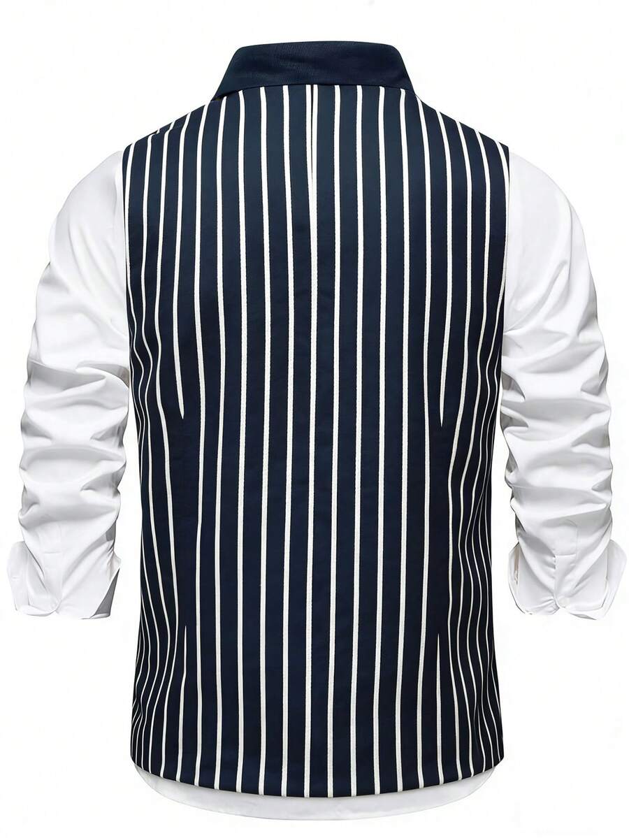 Men's Double-Breasted Suit Vest Slim Fit Sleeveless – Ranso