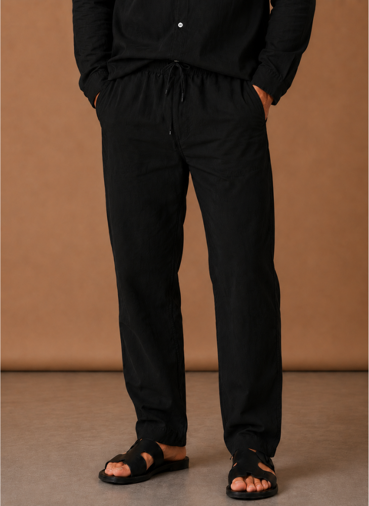 Men's Linen Cotton Blend Set Shirt and Trousers Smart Casual – Areleon