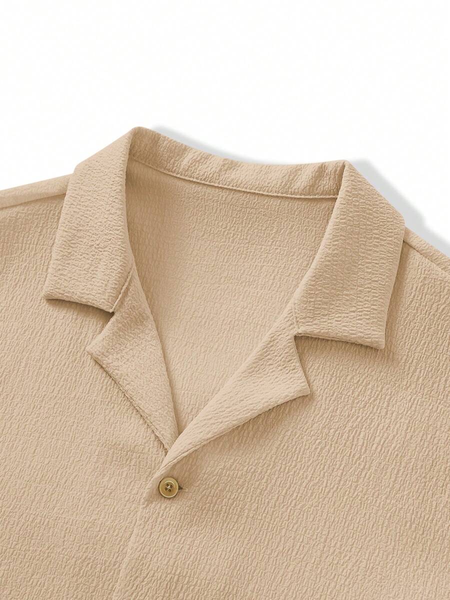 Mens Pant and Shirt Set Jacquard Short Sleeve Button-Up – Vornel