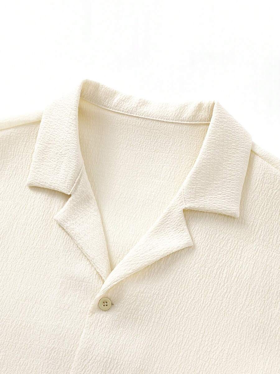 Mens Pant and Shirt Set Jacquard Short Sleeve Button-Up – Vornel