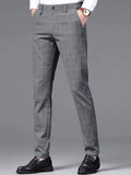 Mens Pant Plaid Stretch Dress Trouser Regular Fit – Ranvel