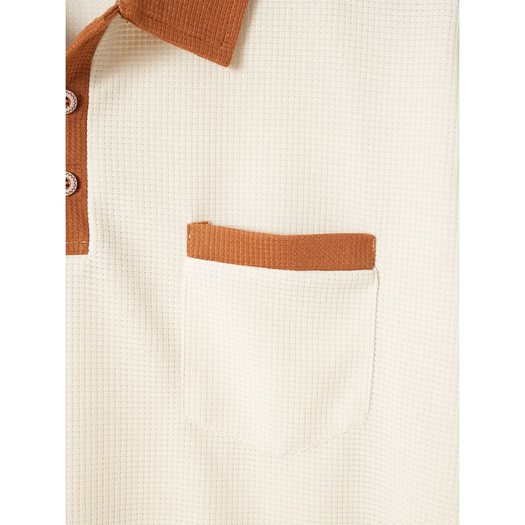 Mens Pant & Polo Waffle Knit 2-Piece Set Straight Leg – Taxo