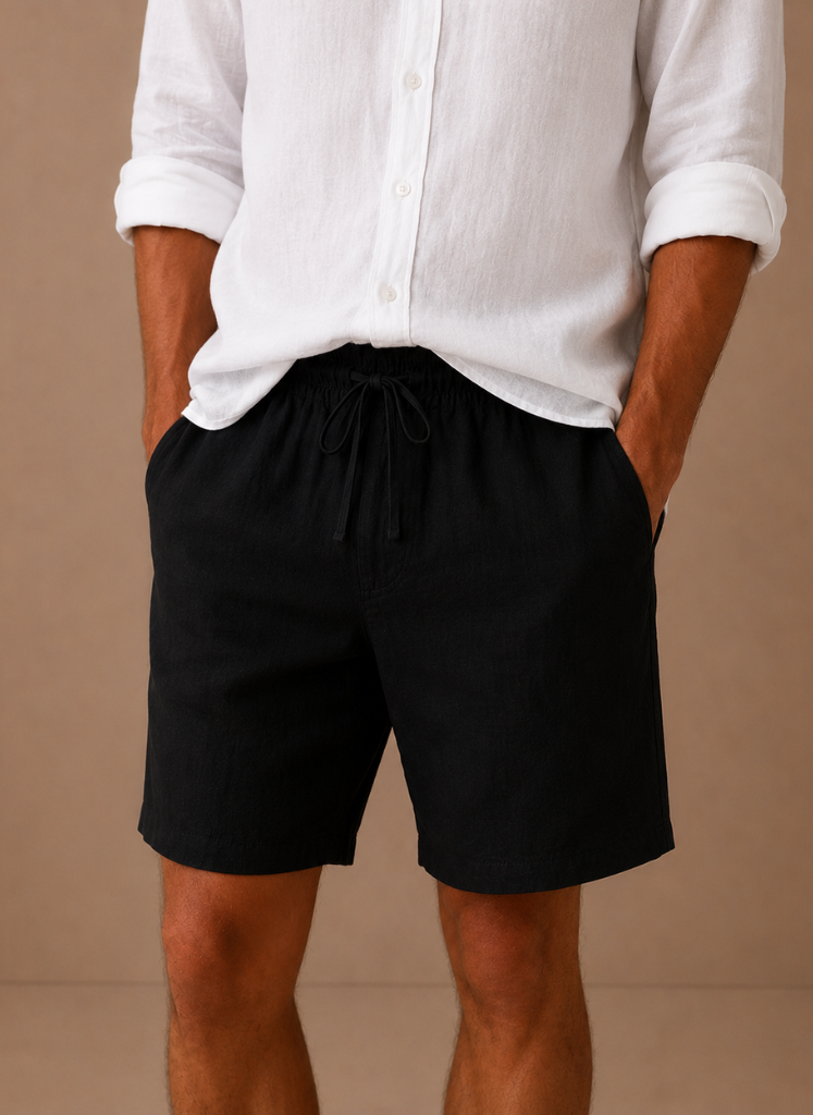 Mens Pant Short Cotton Linen Relaxed Fit – Lindon