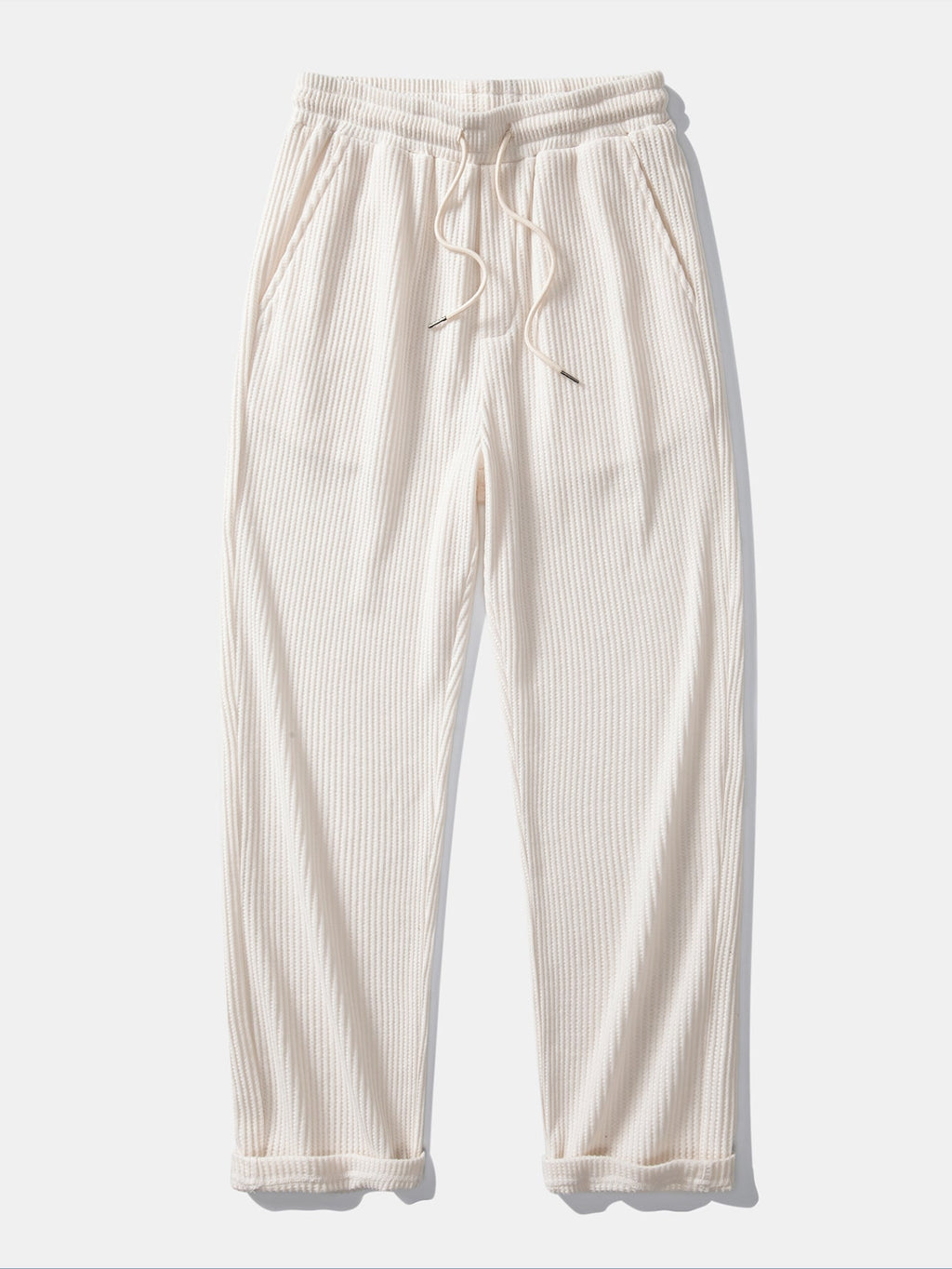 Mens Pant & Striped Knit Polo Set Waffle Drawstring – Vaxo