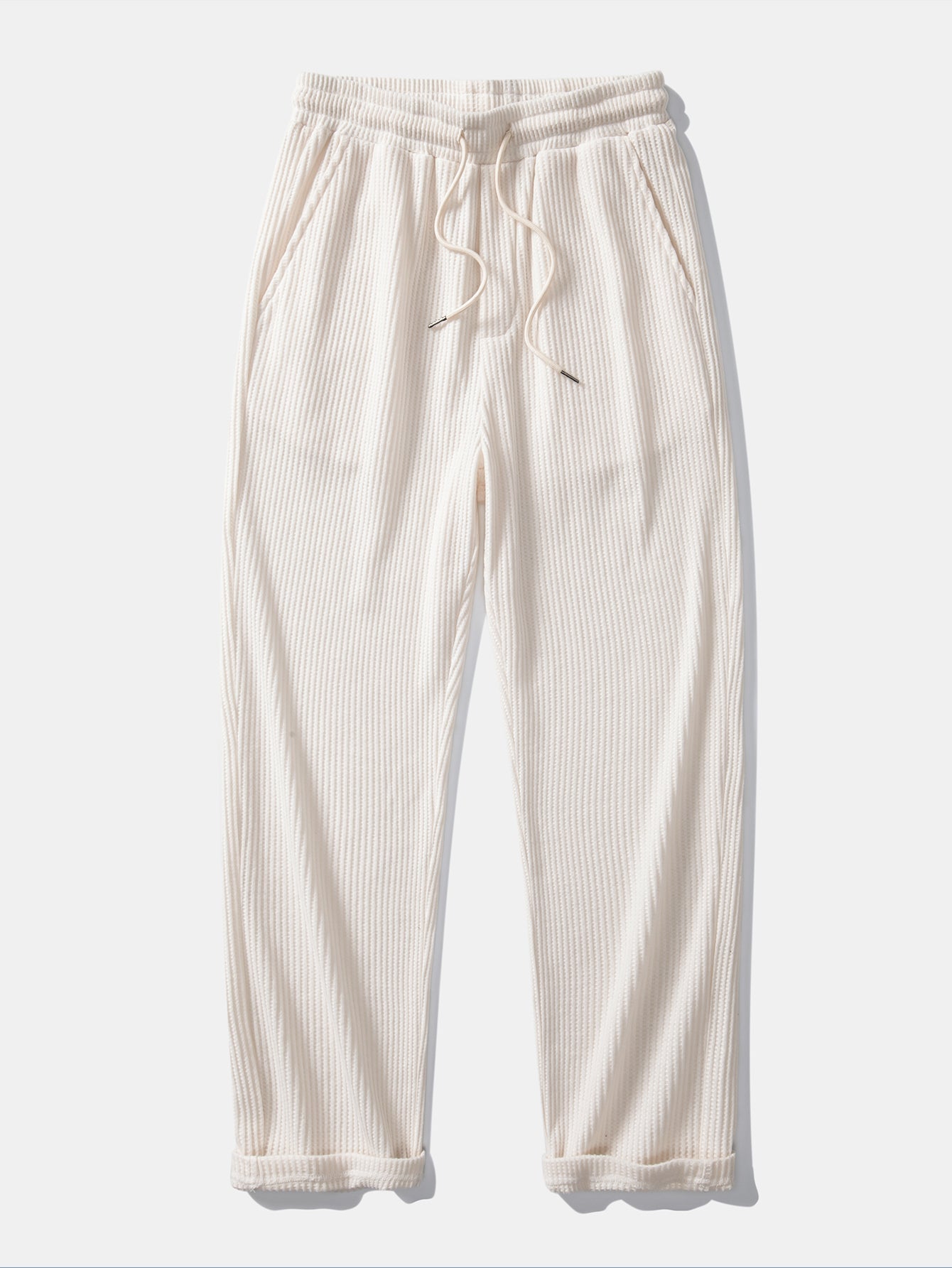 Mens Pant & Striped Knit Polo Set Waffle Drawstring – Vaxo