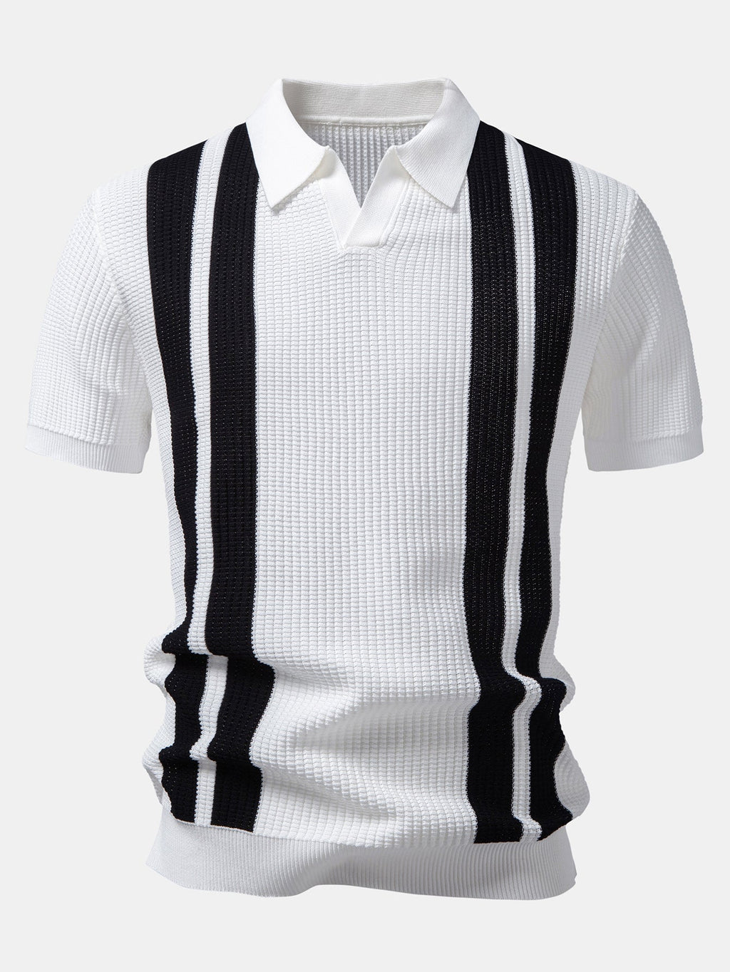 Mens Pant & Striped Knit Polo Set Waffle Drawstring – Vaxo