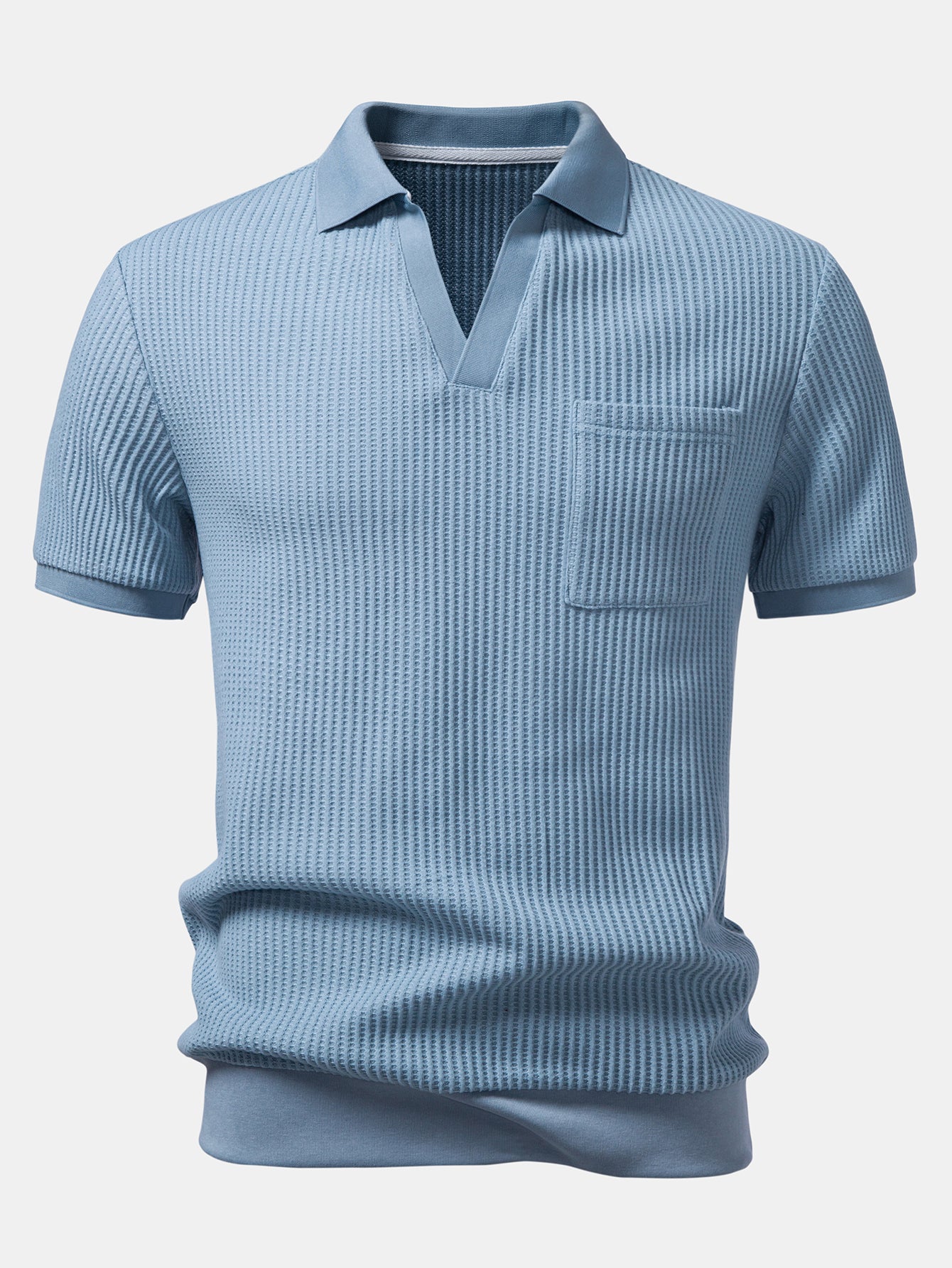 Mens Pant & Waffle Polo Set Slim Tapered 2-Piece Smart Casual – Daxel