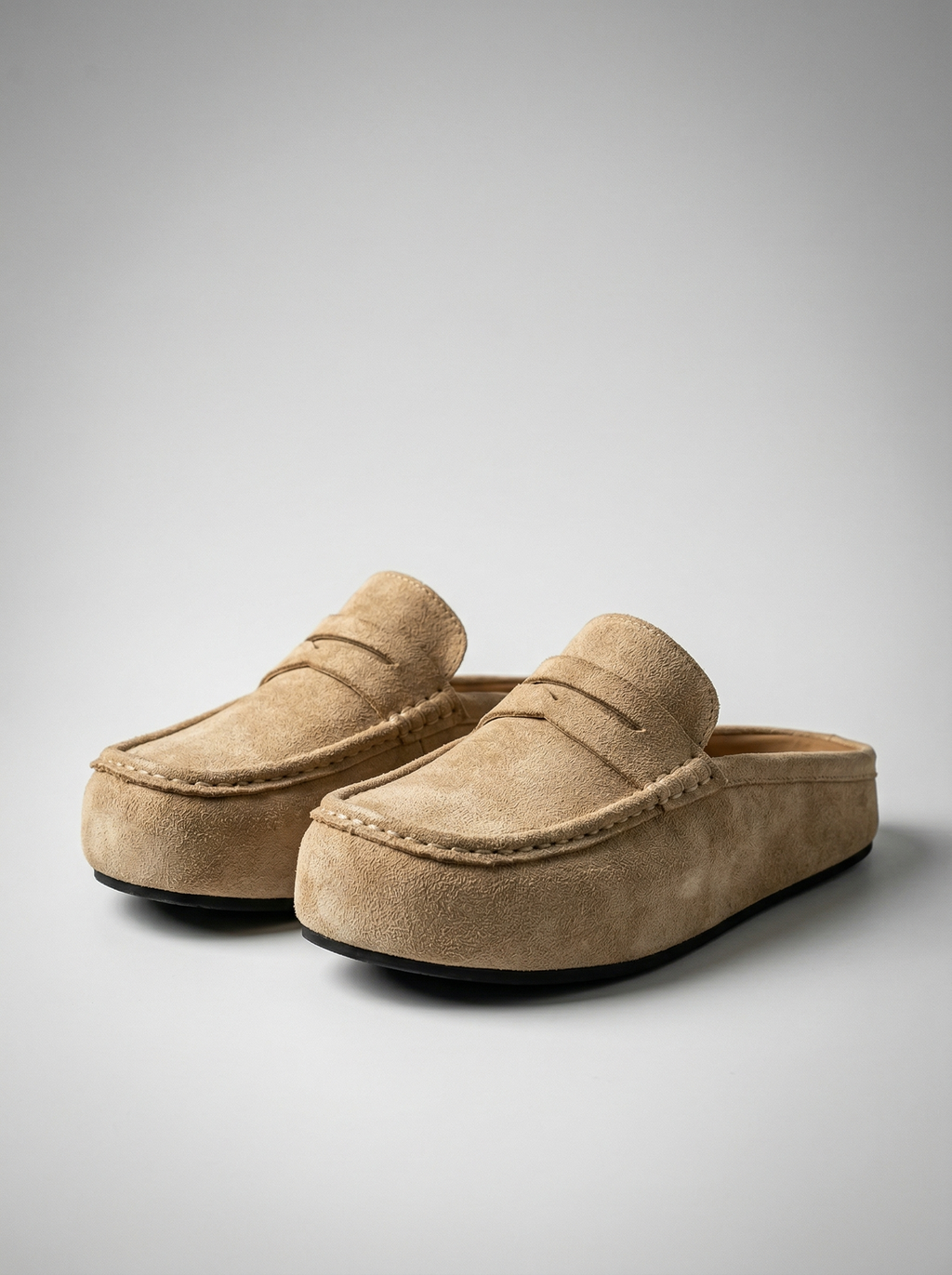 Men's Penny Mule Loafer Soft Touch Fabric Platform Sole – Monvel