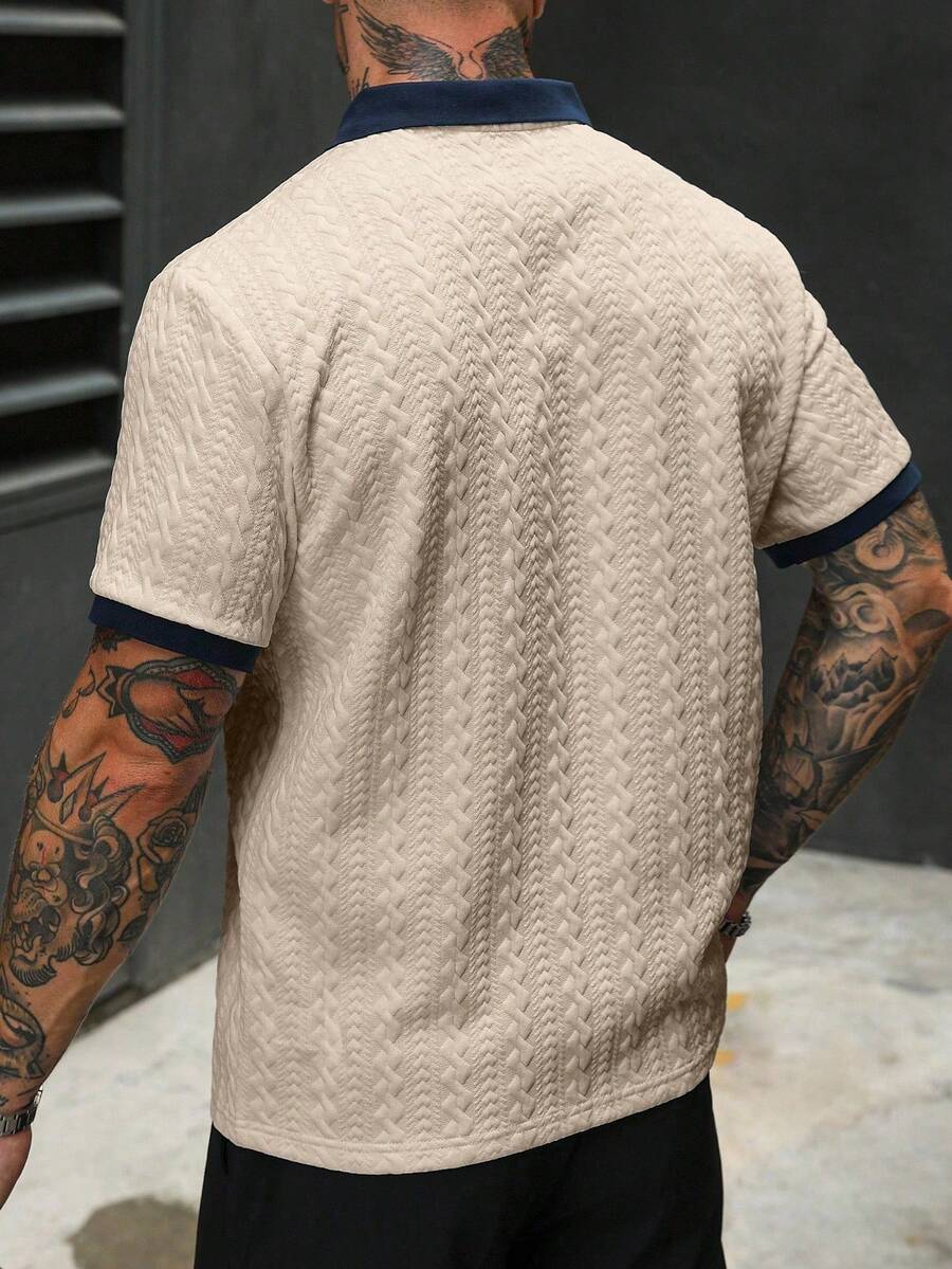 Mens Polo Shirt Contrast Binding Knit Short Sleeve – Valron