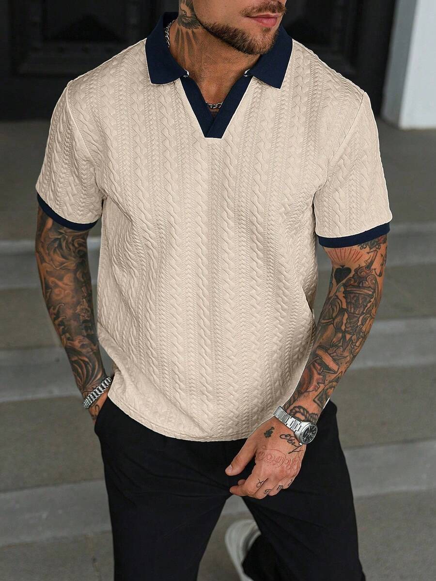 Mens Polo Shirt Contrast Binding Knit Short Sleeve – Valron