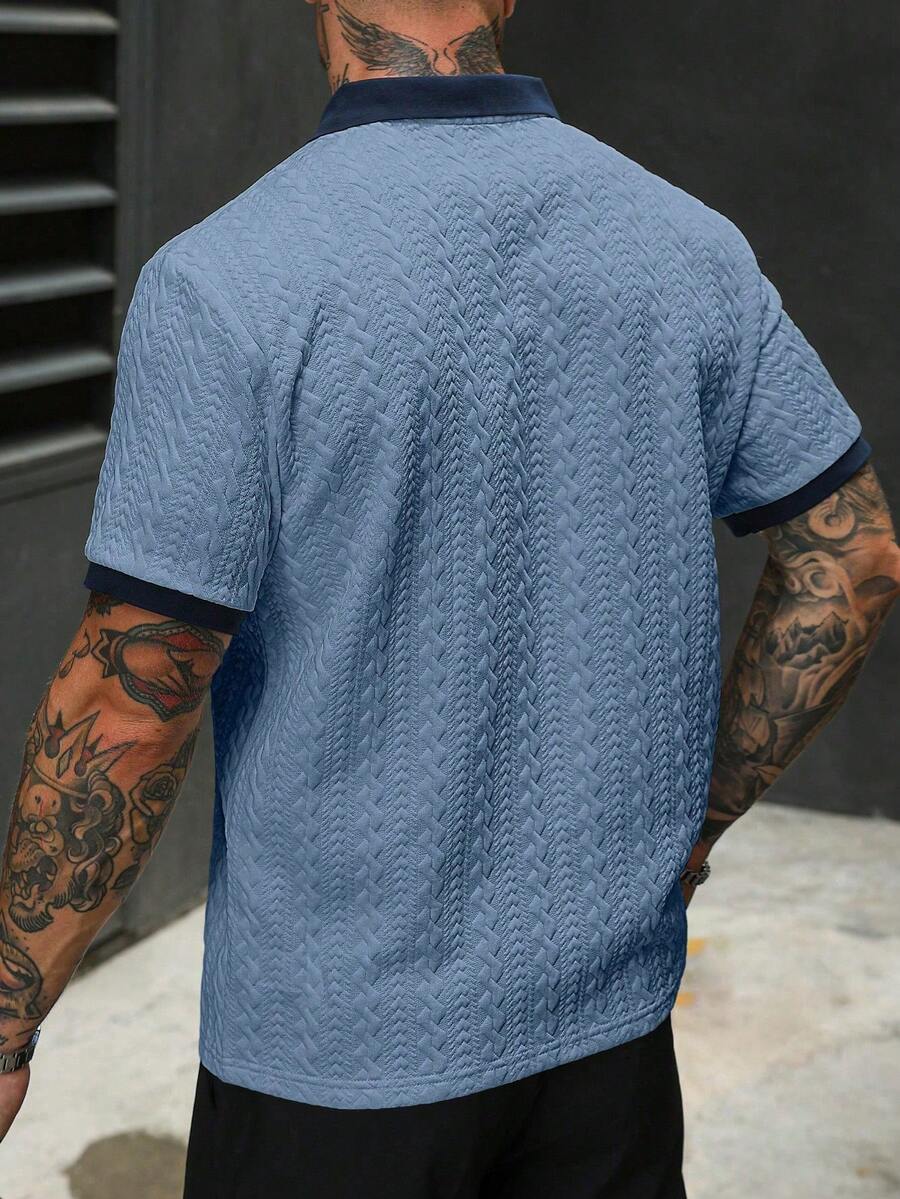 Mens Polo Shirt Contrast Binding Knit Short Sleeve – Valron