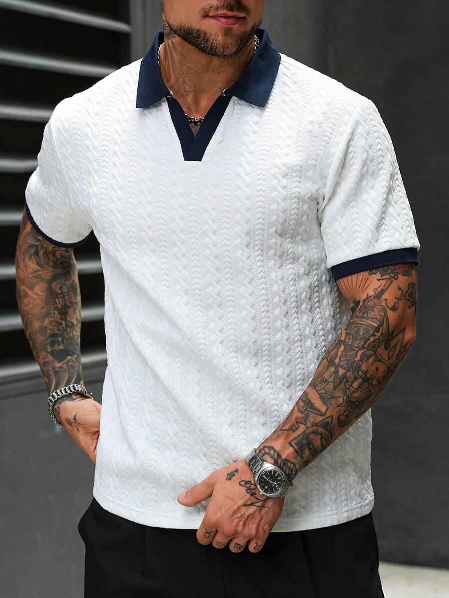 Mens Polo Shirt Contrast Binding Knit Short Sleeve – Valron