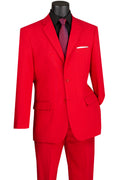 2 button notch lapel poplin suit in red – TARLANO