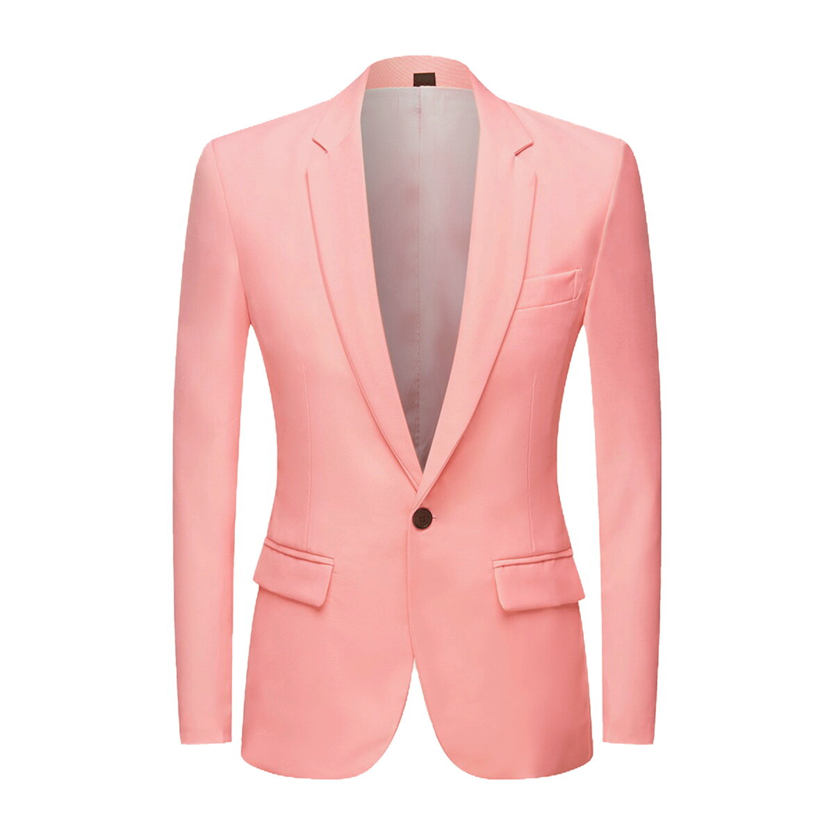 Mens Suit 2-Piece Slim Fit Peaked Lapel Pink – Garnel