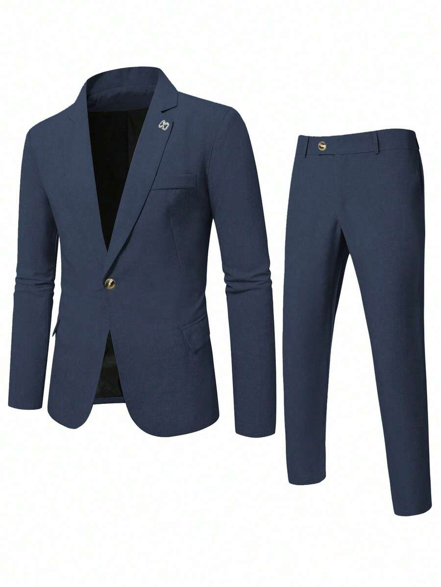 Men's Suit Blazer and Pants Set Slim Business Formal – Naldo