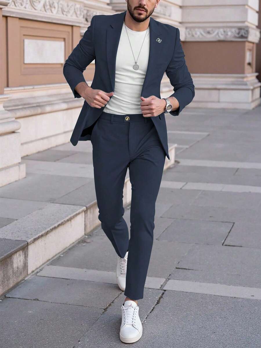 Men's Suit Blazer and Pants Set Slim Business Formal – Naldo