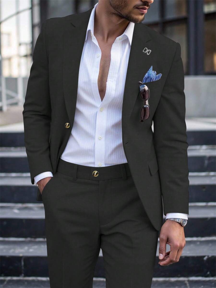 Men's Suit Blazer and Pants Set Slim Business Formal – Naldo