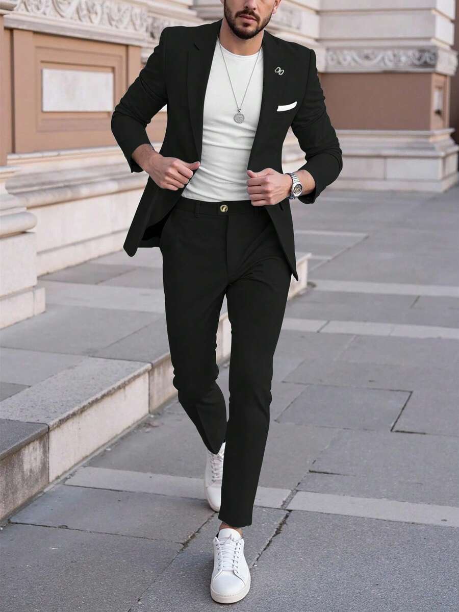 Men's Suit Blazer and Pants Set Slim Business Formal – Naldo