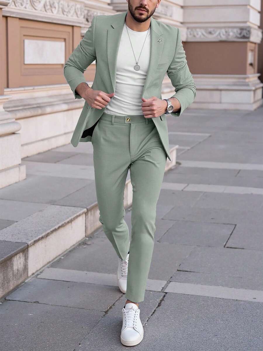 Men's Suit Blazer and Pants Set Slim Business Formal – Naldo