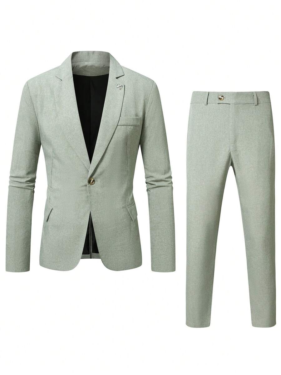 Men's Suit Blazer and Pants Set Slim Business Formal – Naldo
