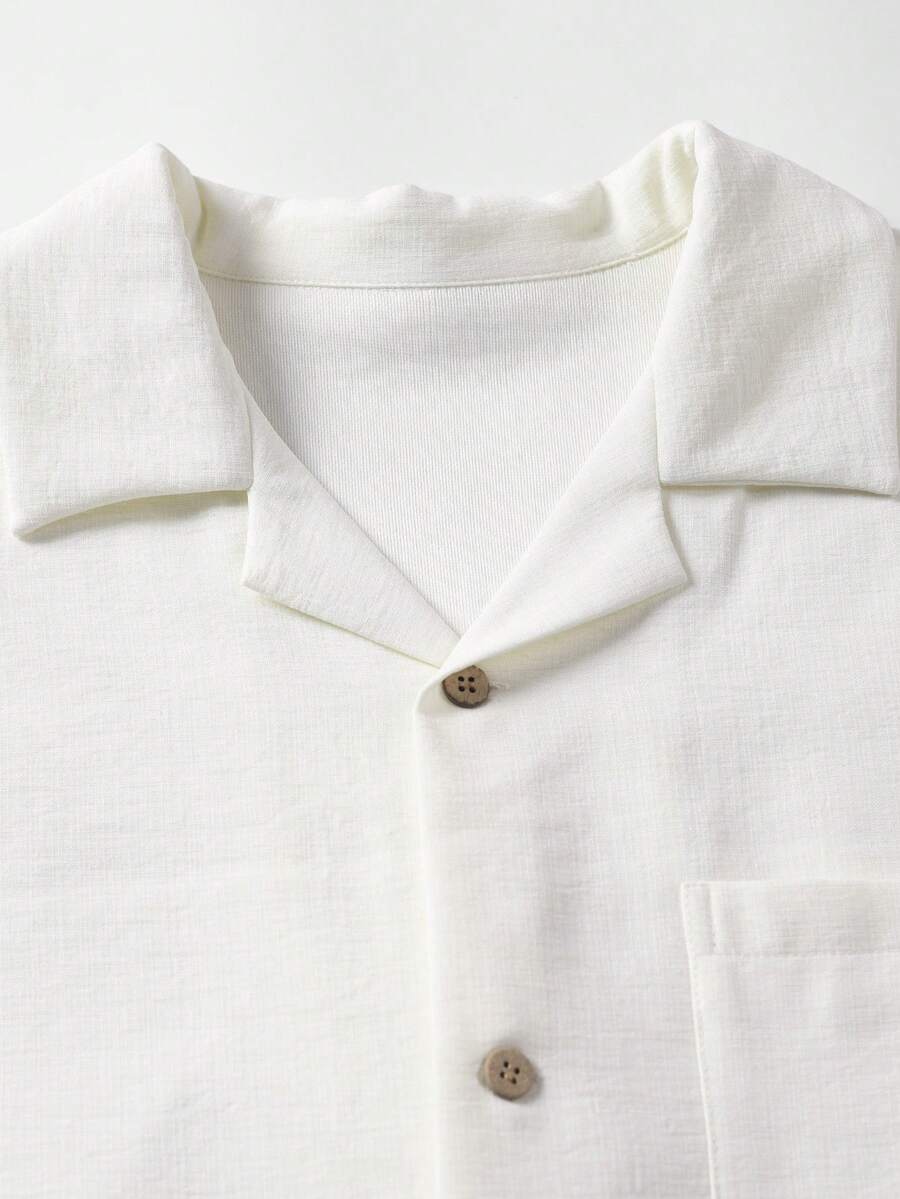 Mens T-Shirt Faux Linen Oversized Fit Short Sleeve Casual Shirt – Valner