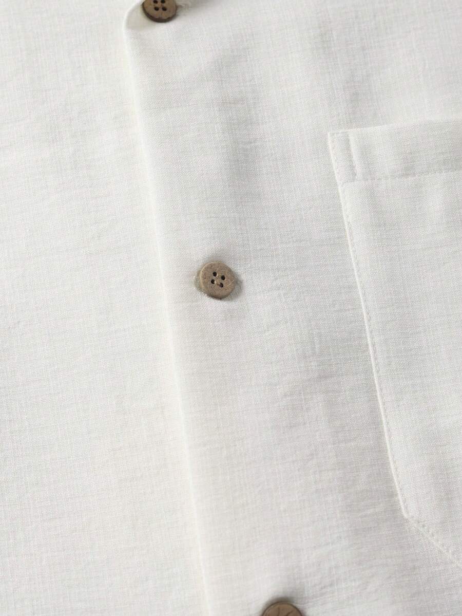 Mens T-Shirt Faux Linen Oversized Fit Short Sleeve Casual Shirt – Valner