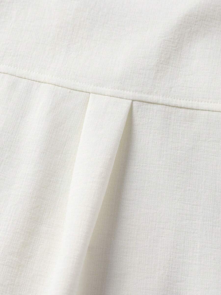 Mens T-Shirt Faux Linen Oversized Fit Short Sleeve Casual Shirt – Valner