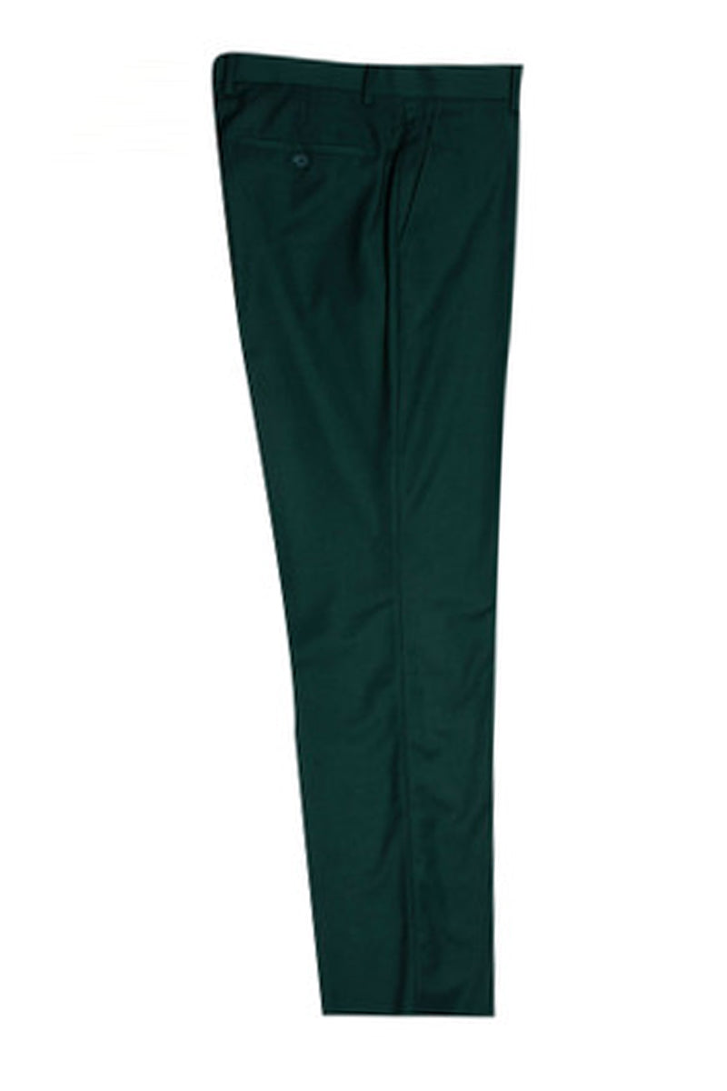 Men's Three-Piece Suit Notch Lapel Vested Flat Front Hunter Green – Garvo