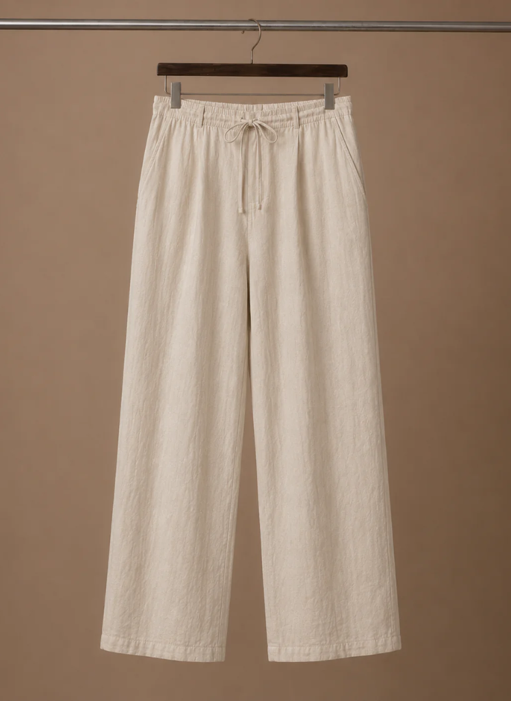 Mens Trouser Linen Blend Relaxed Fit Smart Casual – Linvel