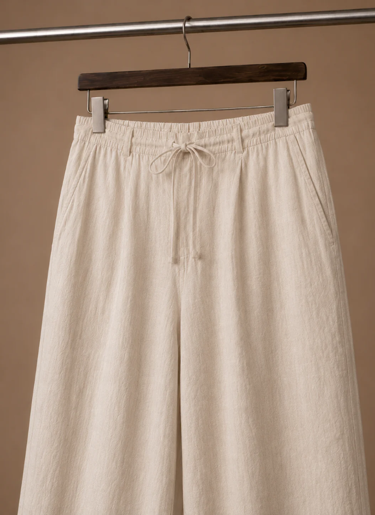 Mens Trouser Linen Blend Relaxed Fit Smart Casual – Linvel