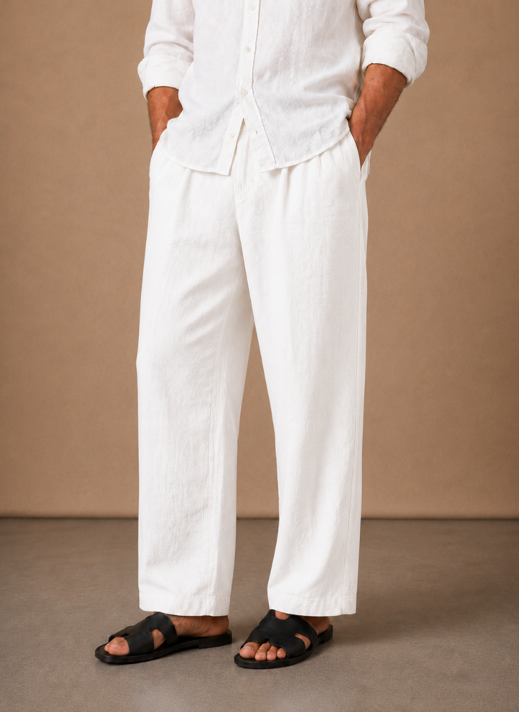 Mens Trouser Linen Cotton Relaxed Fit Summer Pants – Linvel