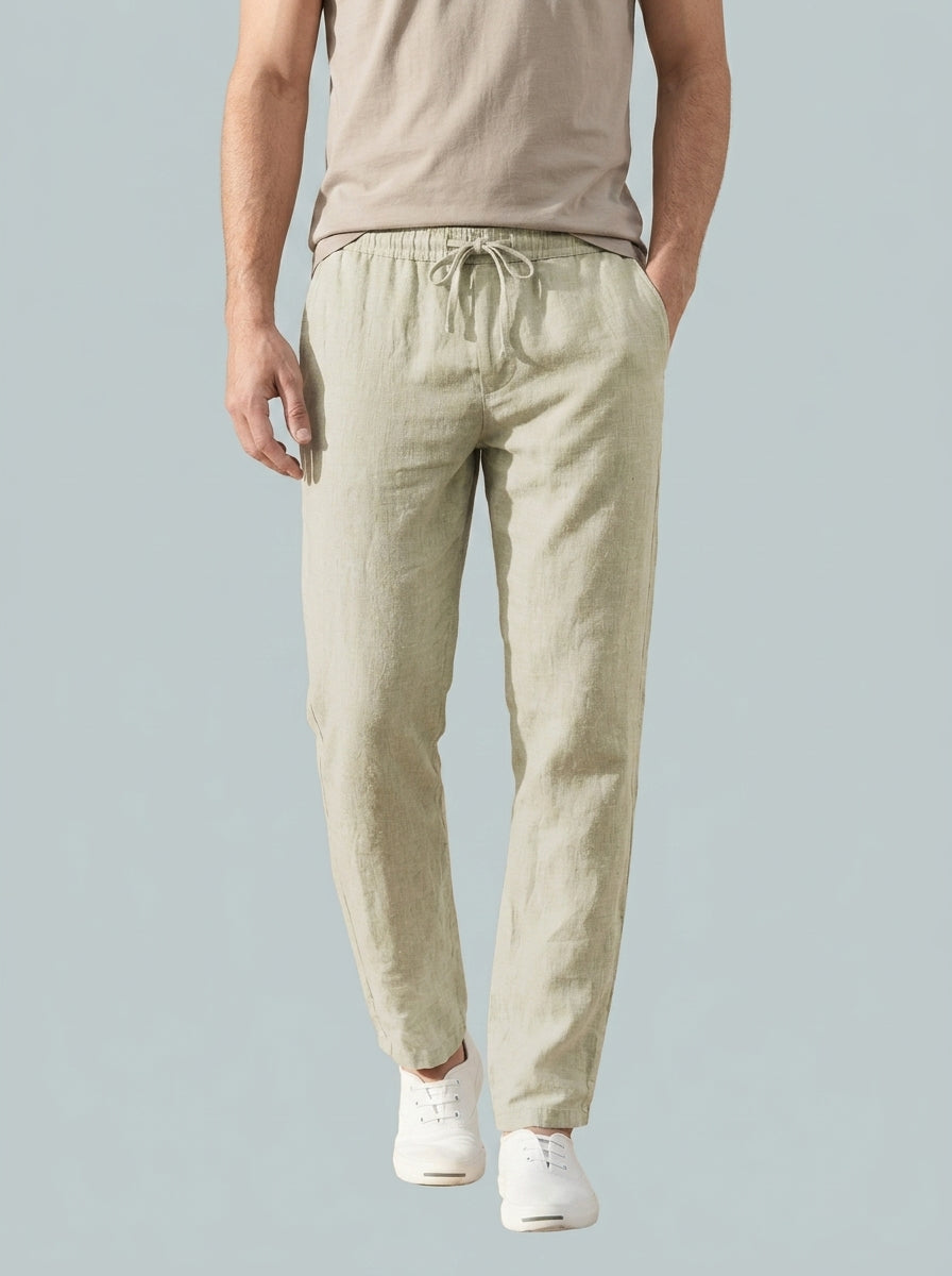 Men's Linen Trousers — On Model - Lower Body | Generated by Modelize