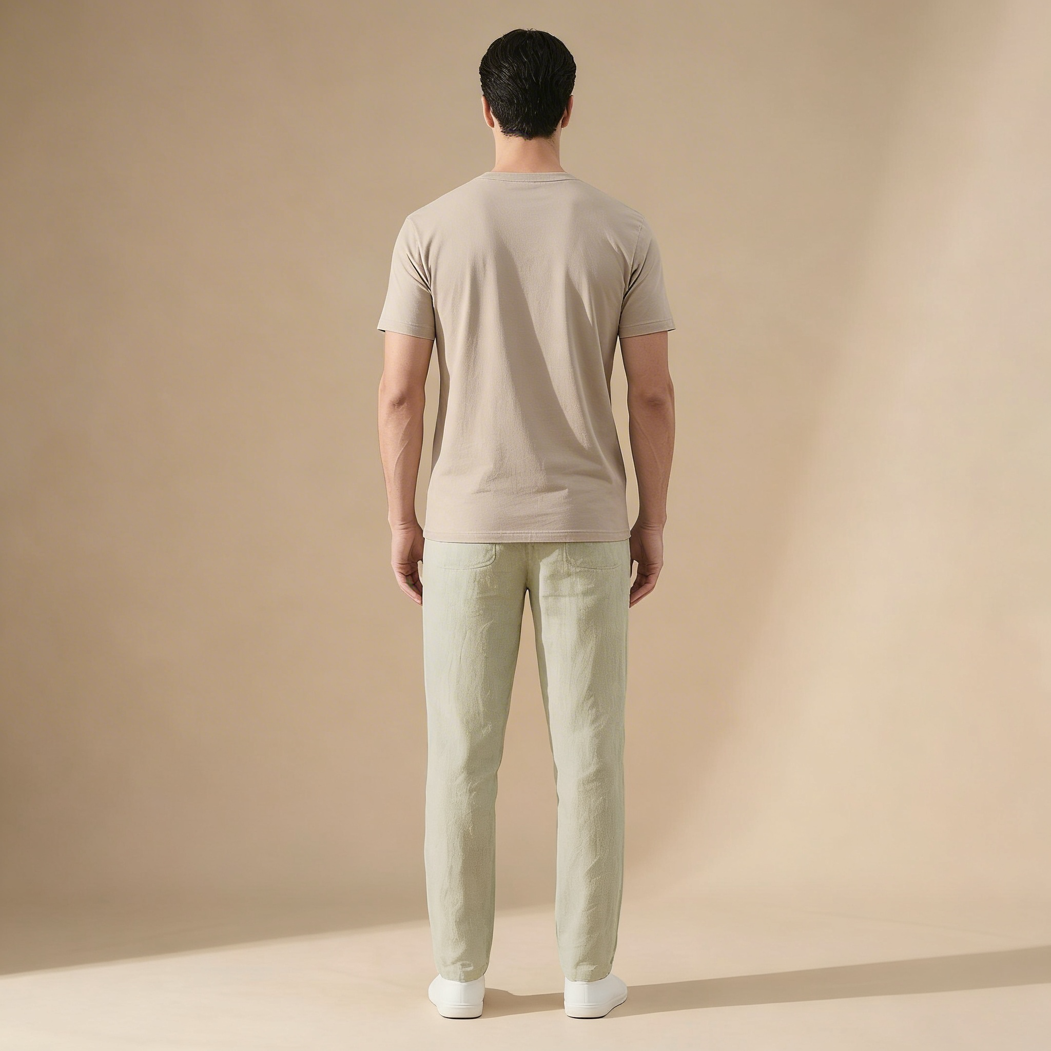 Mens Trouser Linen Regular Fit Elastic Waist – Baldo