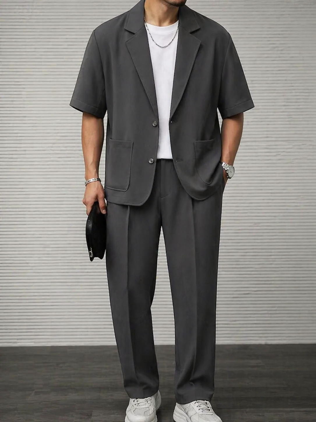 Mens Trouser Short Sleeve Blazer Two-Piece Set – Draco