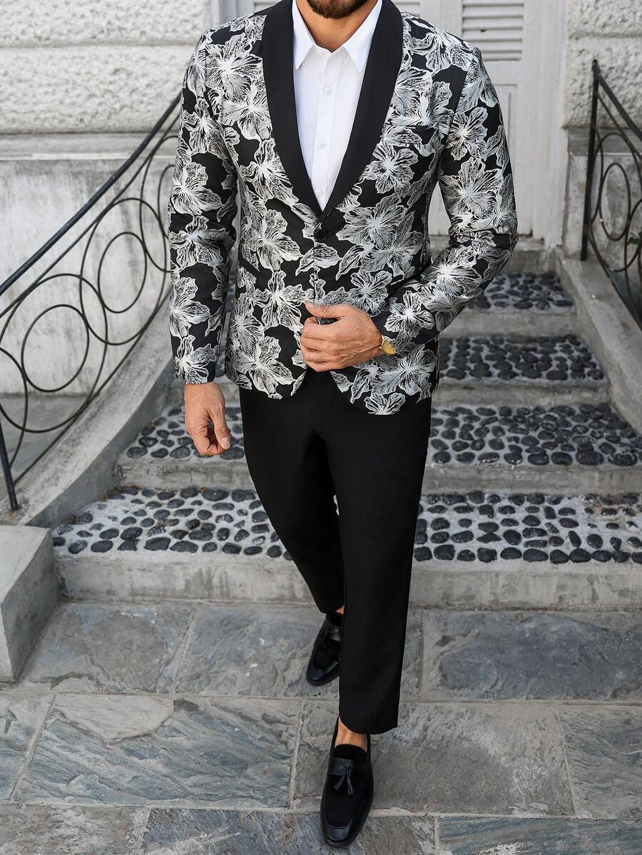Mens Trouser Suit Shawl Collar Blazer Two-Piece Set – Vandro