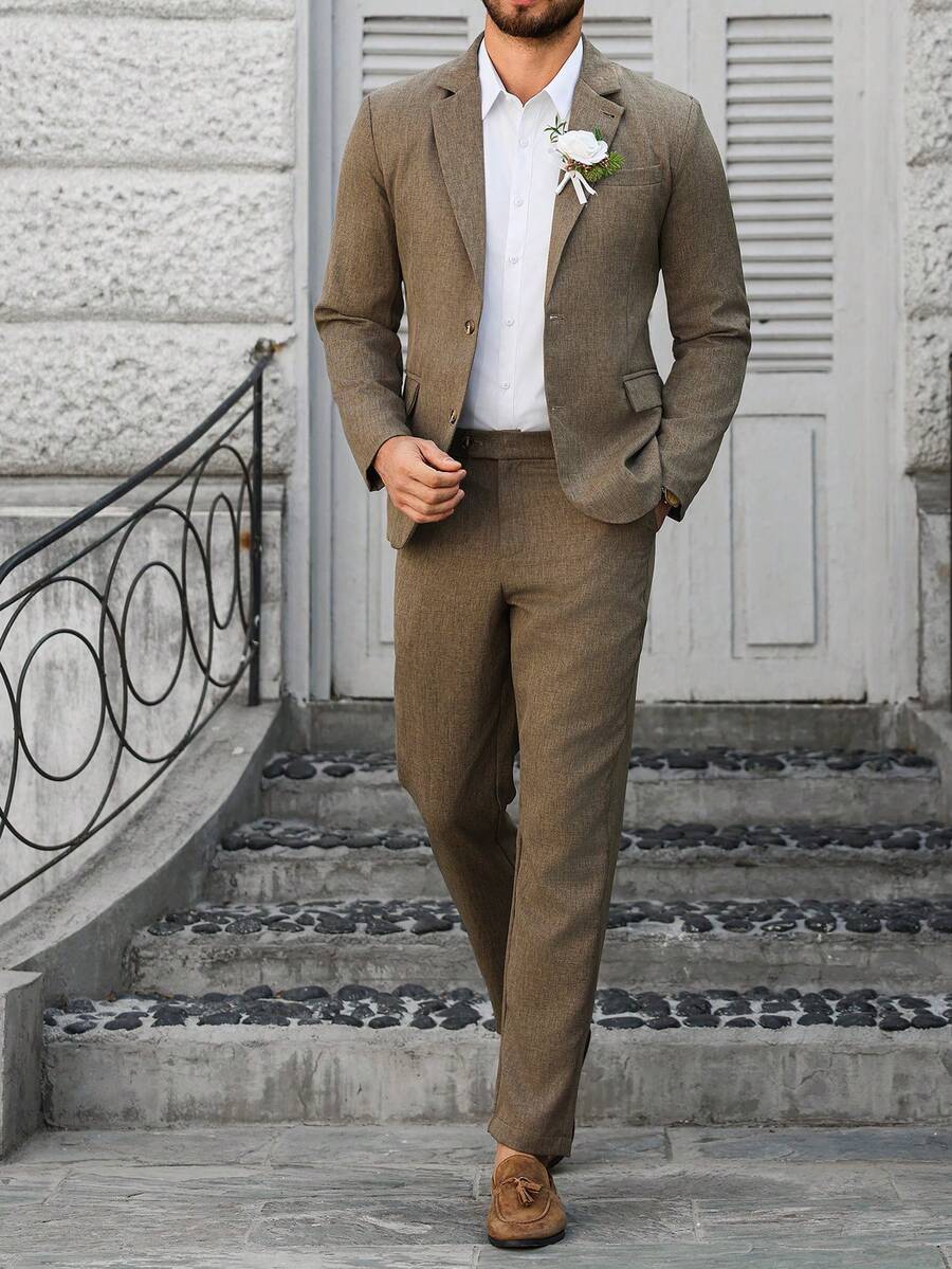 Mens Trouser Suit Shawl Collar Blazer Two-Piece Set – Vandro