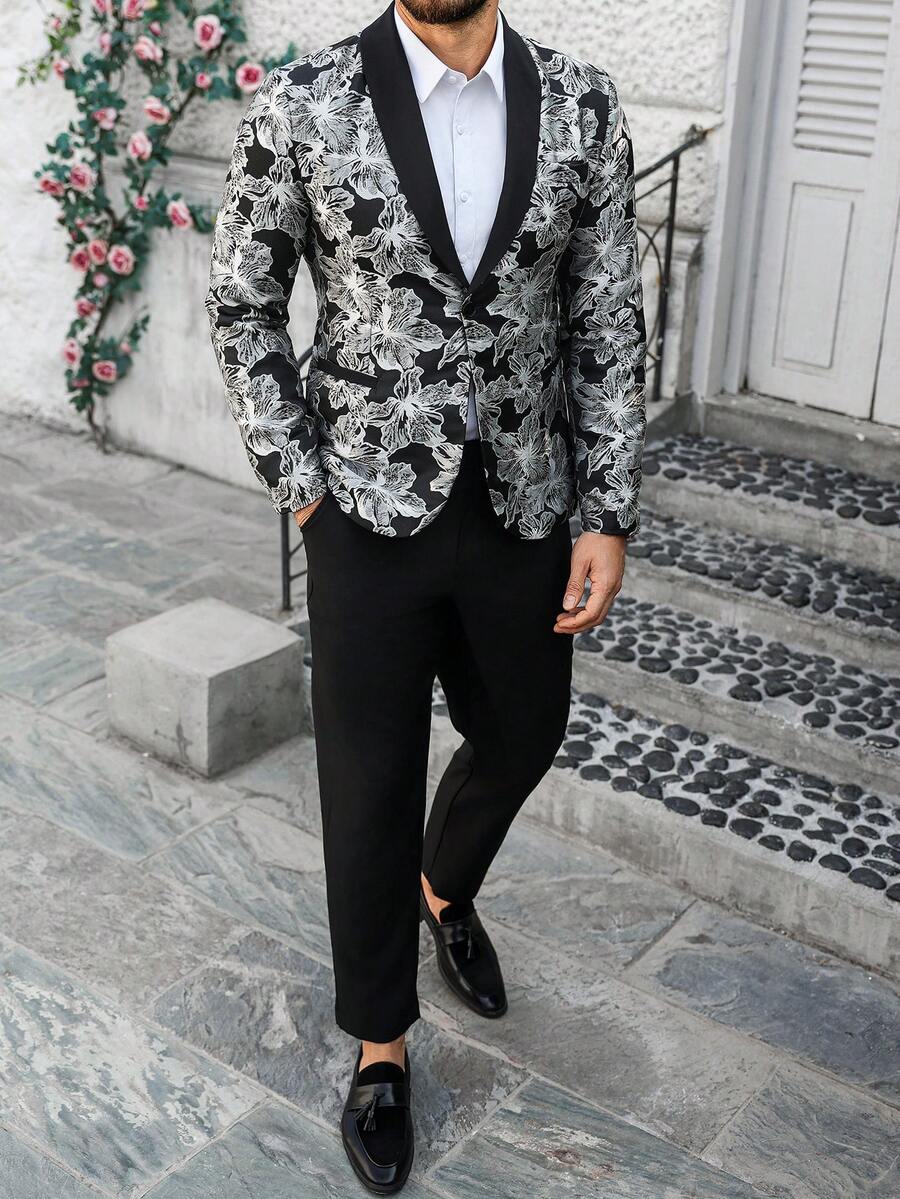 Mens Trouser Suit Shawl Collar Blazer Two-Piece Set – Vandro