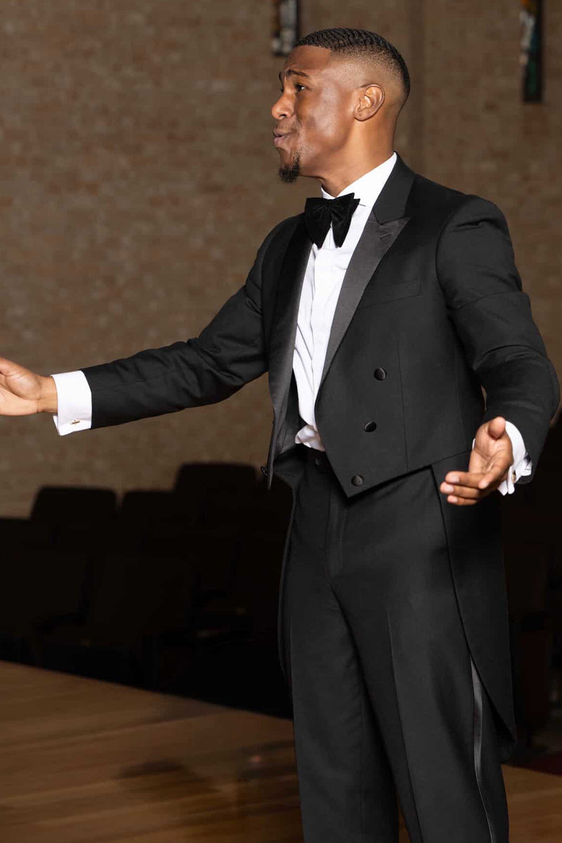 Men's Tuxedo Set Tailcoat Vest and Trousers Black – Torven