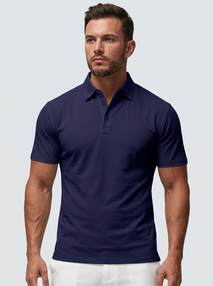 Pique Polo Shirt — On Model - Upper Body | Generated by Modelize