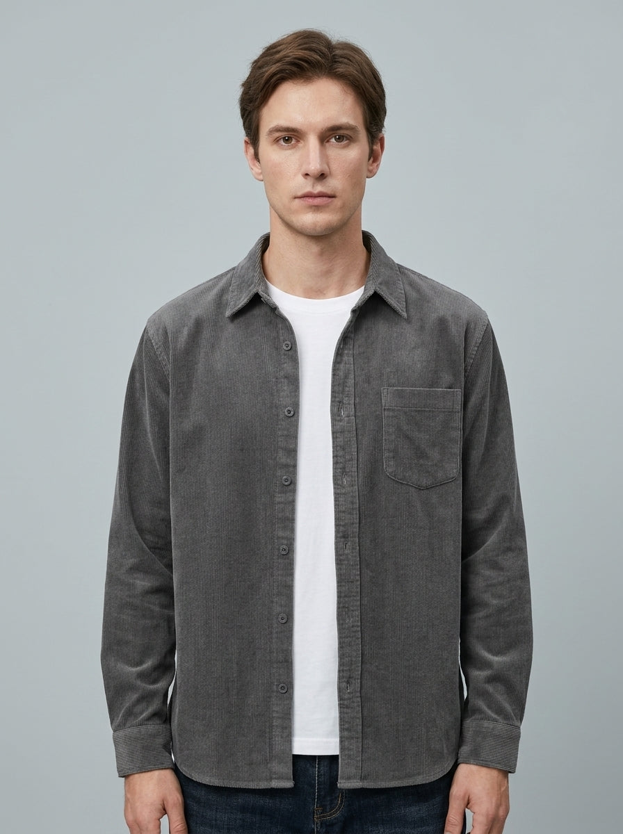 Button-front shirt — On Model - Upper Body | Generated by Modelize