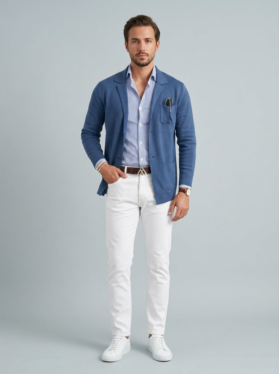 Knit Blazer — On Model - Neutral | Generated by Modelize