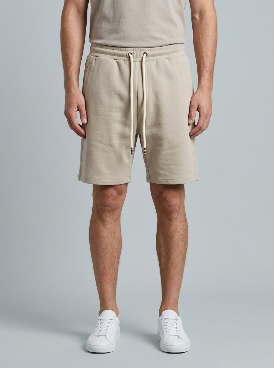 Knit drawstring shorts — On Model - Lower Body | Generated by Modelize