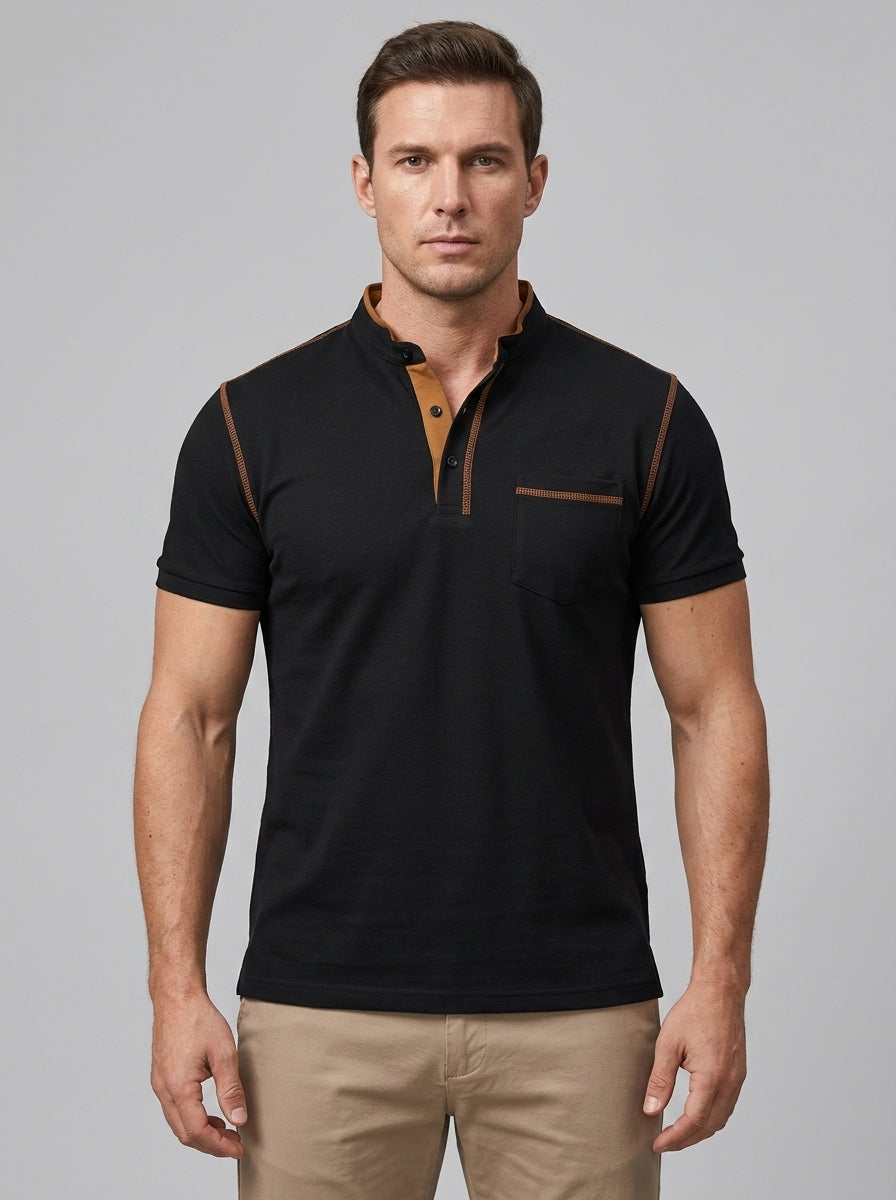 Knit Polo Shirt — On Model - Upper Body | Generated by Modelize
