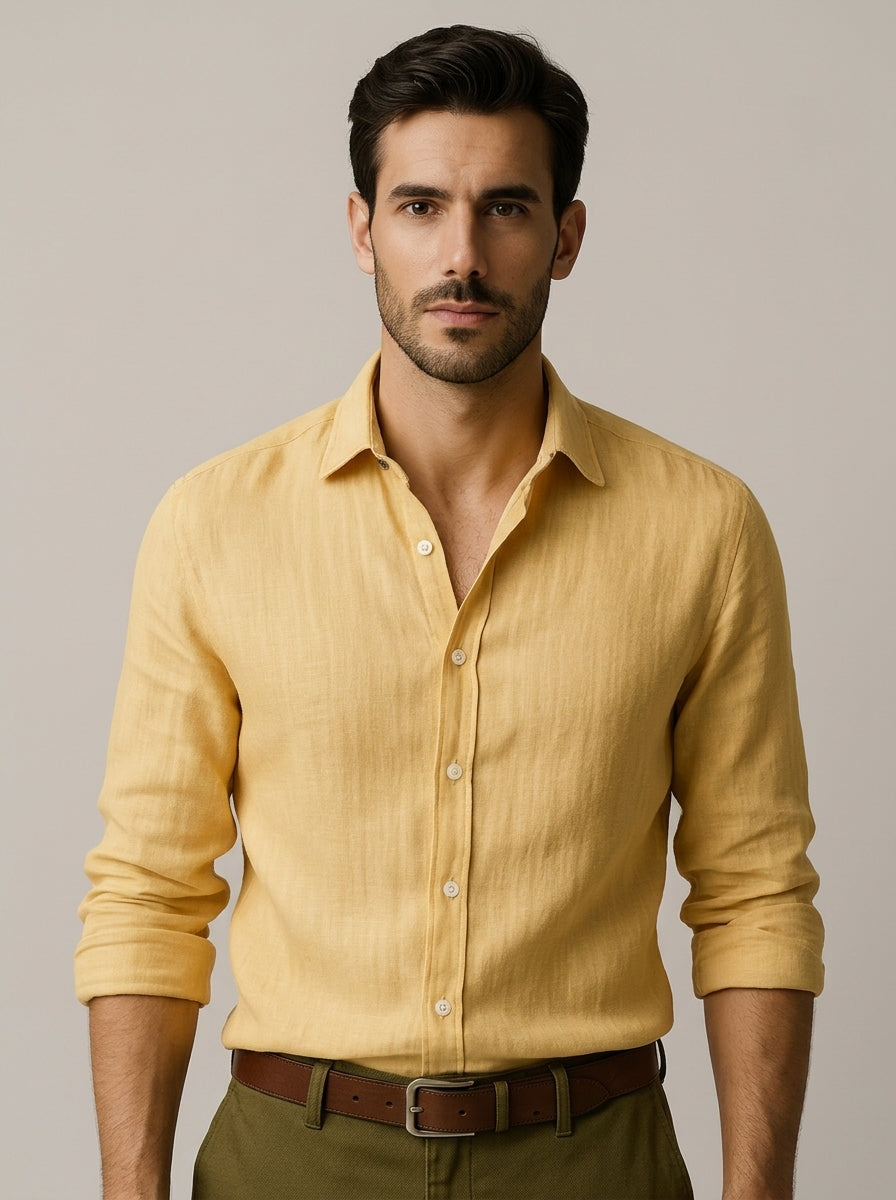 Long-sleeve button-up shirt — On Model - Upper Body | Generated by Modelize