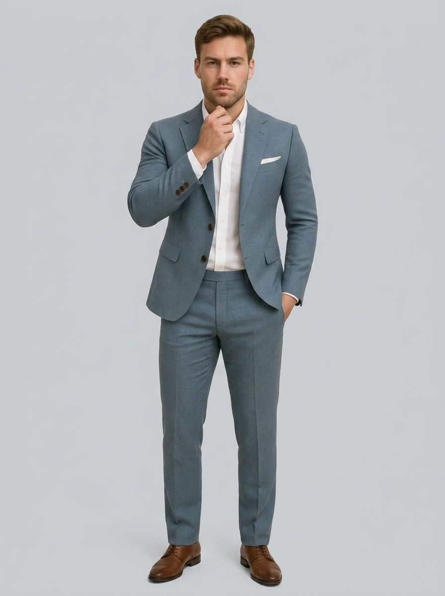 Linen Suit Set (Blazer and Trousers) — On Model - Neutral | Generated by Modelize