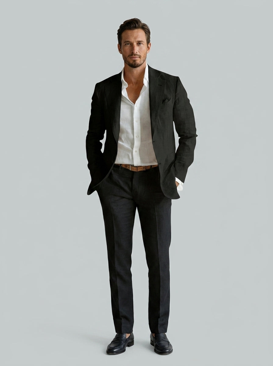 Linen Blazer — On Model - Neutral | Generated by Modelize