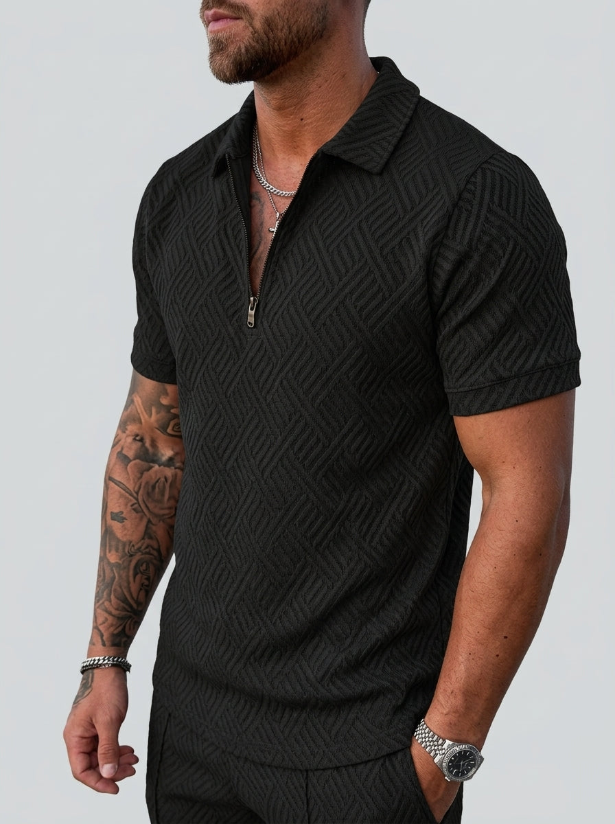 Polo and shorts matching set — On Model - Upper Body | Generated by Modelize