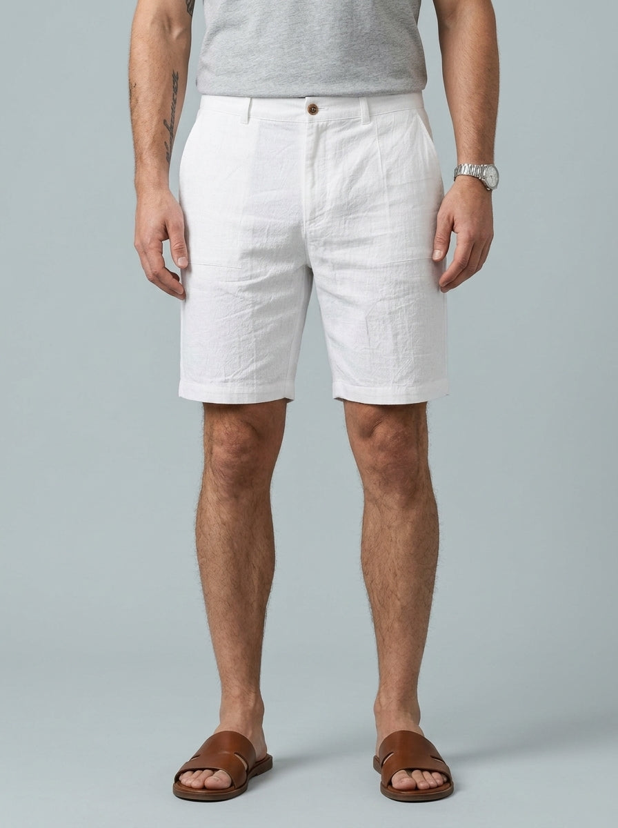 Relaxed straight-cut summer shorts — On Model - Lower Body | Generated by Modelize